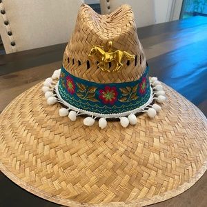Equestrian straw sun hat